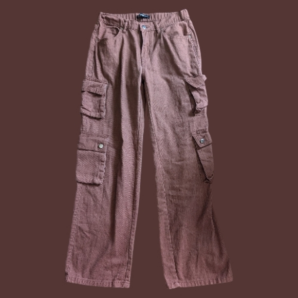 VGUC Juniors Size Small Harper & Ivy Cargo Pocket Pants Taupe 100% Cotton - Picture 3 of 7